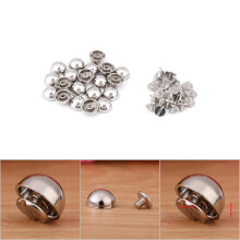 Mushroom Rivet Nieten Knöpfe für Leder Gürtel Tasche Schuhe 20 Stück Silber