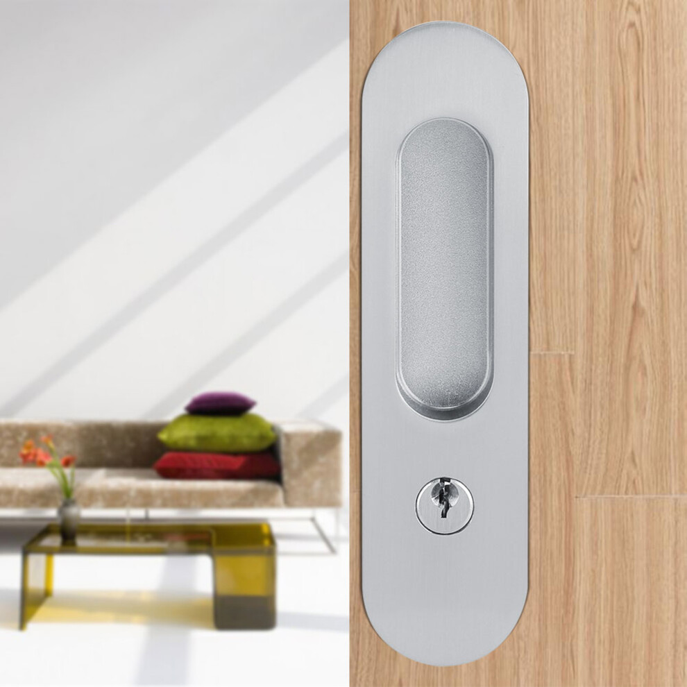 Barn Wood Silver Sliding Door Lock Handle Anti Theft With Keys For Hardware 4921362908901