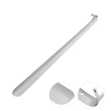 Long Handle Metal Shoehorn for All Ages Anti-Rusty Silver Finish