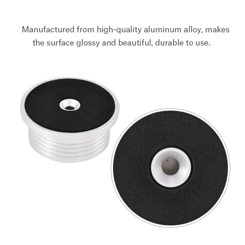60Hz Aluminum Vinyl Record Stabilizer Clamp with Bubble Level Silver 2