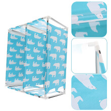 Space-Saving 3 Tier Shoe Rack - Blue Non-Woven Fabric Home Organizer