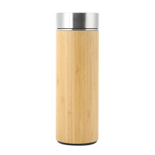 Tazza da tè in bambù con infusore, design in bambù naturale, isolamento sottovuoto in acciaio inossidabile, a prova di perdite, ecologica, tazza