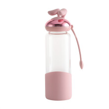 Bottiglia d'acqua in vetro senza BPA con manicotto antiscivolo, coperchio a prova di perdite, vetro borosilicato resistente al calore, lavabile in
