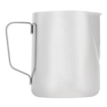 Jarra para leite expresso em aço inoxidável resistente ao calor, própria para lava-louças, com bico liso para criar desenhos em latte art, cabo