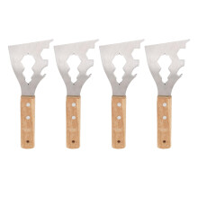 Paint Scraper Tool 4Piece Set, 10In1 Ergonomic Wooden Handle Caulk Remover, Paint Scraper for Scraping and Caulk