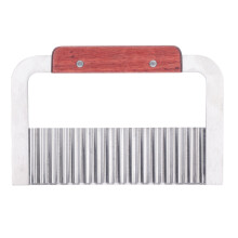 Herramienta profesional para cortar ondulados, cortador ondulado de acero inoxidable con mango de madera de haya reforzado con remaches, rebanador