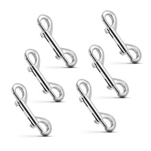 Versatile Double-ended Design, Quality Zinc Alloy Hooks With Spring-loaded Bolts, 6PCS Silver 2.7 Inch Double Ended Bolt Snaps For Wide Range Of Appli