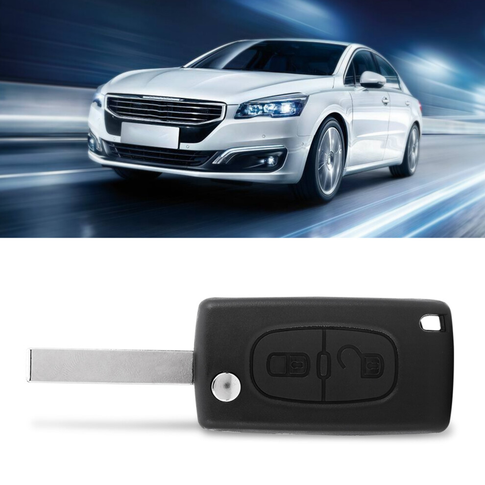 433Mhz Id46 2 Button Car Key Fob With Uncut Blade For Peugeot Models 7631362915850