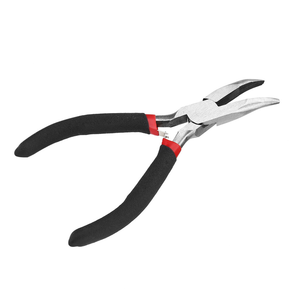 Unisex Brown Hair Extension Pulling Needle Hook Pliers Kit With 500Pcs Micro Rings