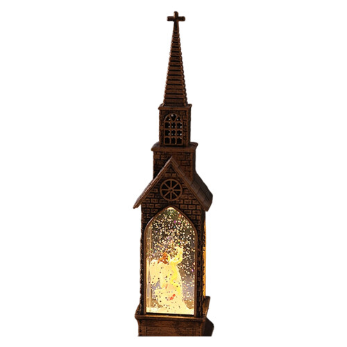 Church Santa Water Lantern Multiple Holiday Plastic-4