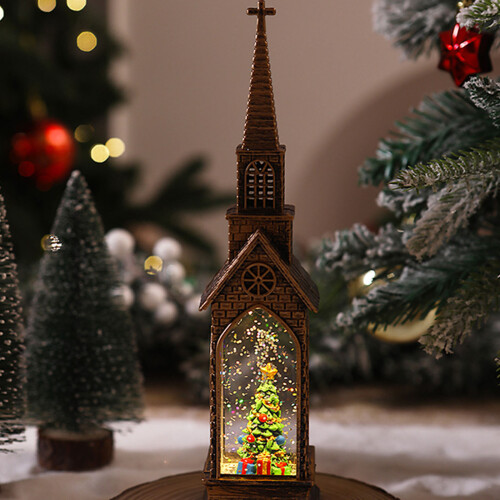 Church Santa Water Lantern Multiple Holiday Plastic-4 2