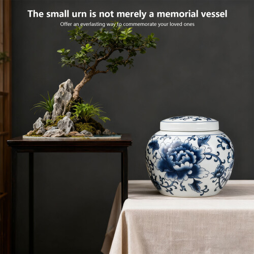 Heat Released Earthenware Cremation Jar-Welcome Flower 2