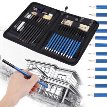 40PCS Sketching Drawing Pencils Kit Set with Case, Art Supplies