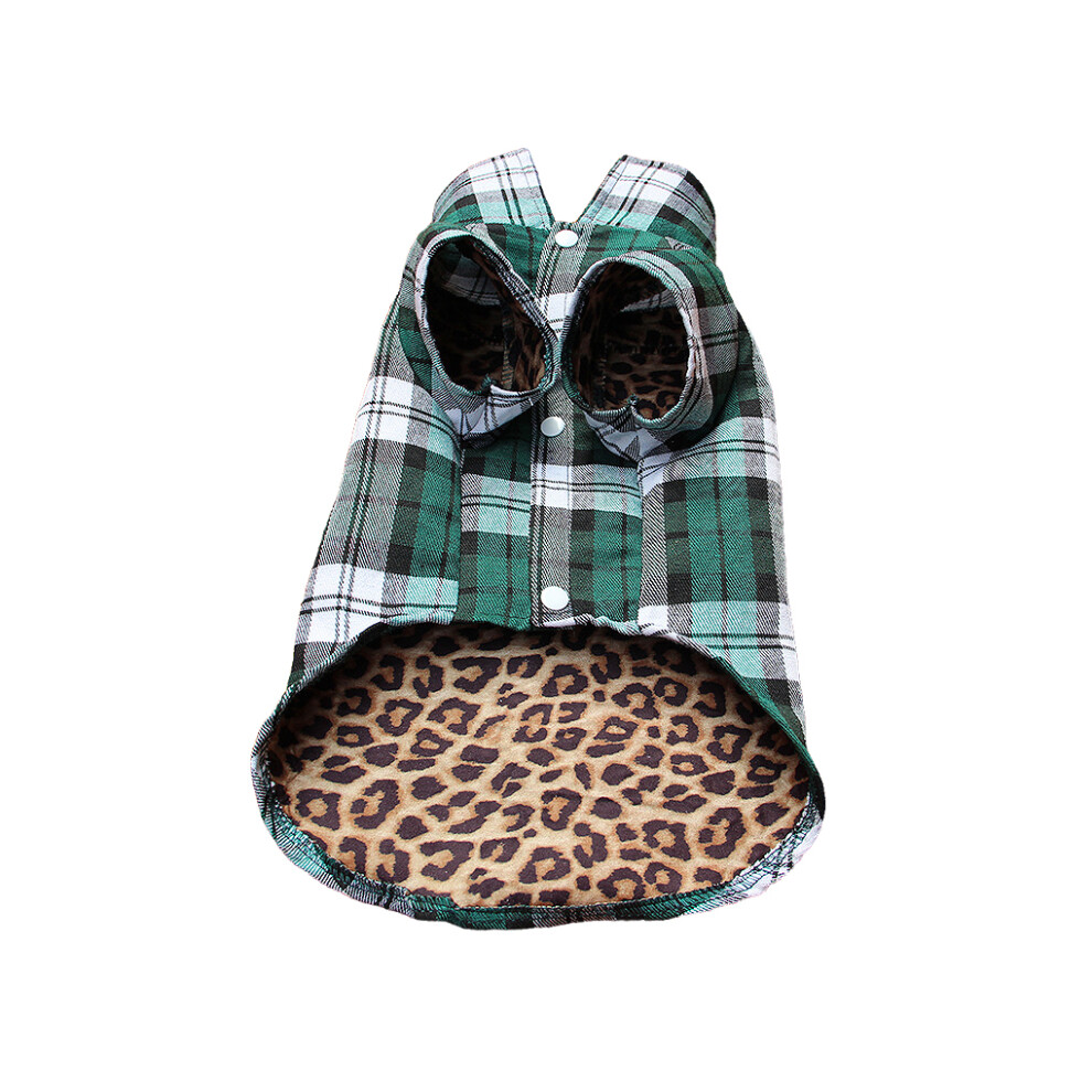 (Green, L) Pet Plaid Shirt Softness Dogs T-Shirts Warmth Apparel Puppies Clothing-image-OPC-PN5N8NR-NEW