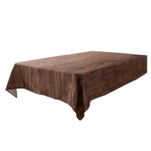 Nappe rectangulaire élégante en tissu imperméable et résistant à l'huile avec imprimé grain de bois rustique pour espaces repas intérieurs et