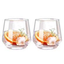 Collezione di bicchieri in vetro trasparente, bicchieri ergonomici con impugnatura comoda, lavorazione artigianale in vetro soffiato per succhi, tè