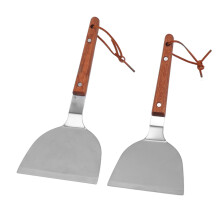 Espátula para grelhar resistente e durável, ideal para cozinhar. Espátula multiuso resistente e durável com cabo de madeira e lâmina de aço