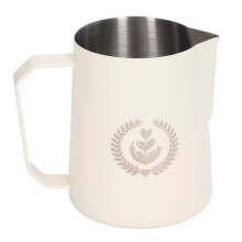 Jarra vaporizadora para café expresso, com fundo côncavo cilíndrico para uma mistura perfeita, durável e fácil de limpar, 450ml, em aço