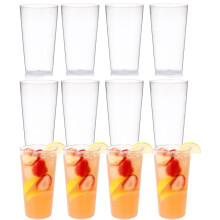 Pahare din plastic fără BPA cu funcție stivuibilă, set de pahare reutilizabile pentru uz interior și exterior, design durabil și ușor de
