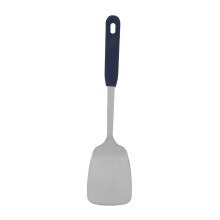 Espátula de cozinha com cabo flexível, resistente à ferrugem, em aço inoxidável, própria para lava-louças, com cabo escovado, controle
