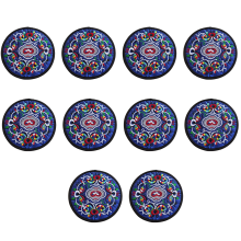 Aufbügelbare Patches, gestickte Verzierungen für personalisierte Kleidung, Yoga-Lotus-Yin-Yang- und indische Glückssymbole im Retro-Stil,