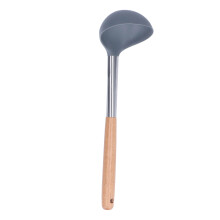 Cucharón para sopa con agarre cómodo y orificio para colgar, cucharón de silicona resistente a los arañazos con mango ergonómico y material de