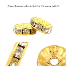 100 Stück Alloy-Rhinestone-Abstandskügelchen Gold 8 mm Schmuckherstellungszubehör