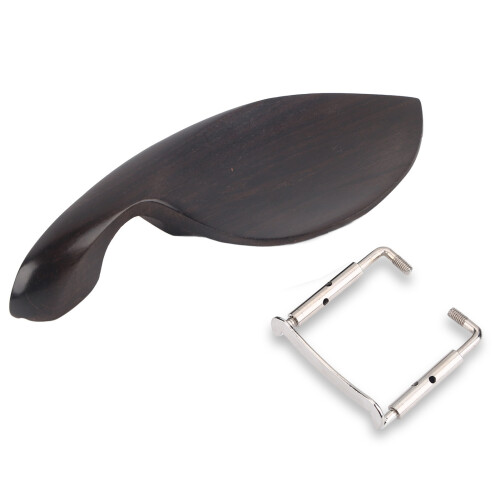 Durable Ebony Violin Chin Rest 4/4 Size with Bracket for Musicians' Needs 1