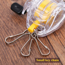 Compact Fishing Reel Keychain with Retractable Steel Wire and Belt Clip