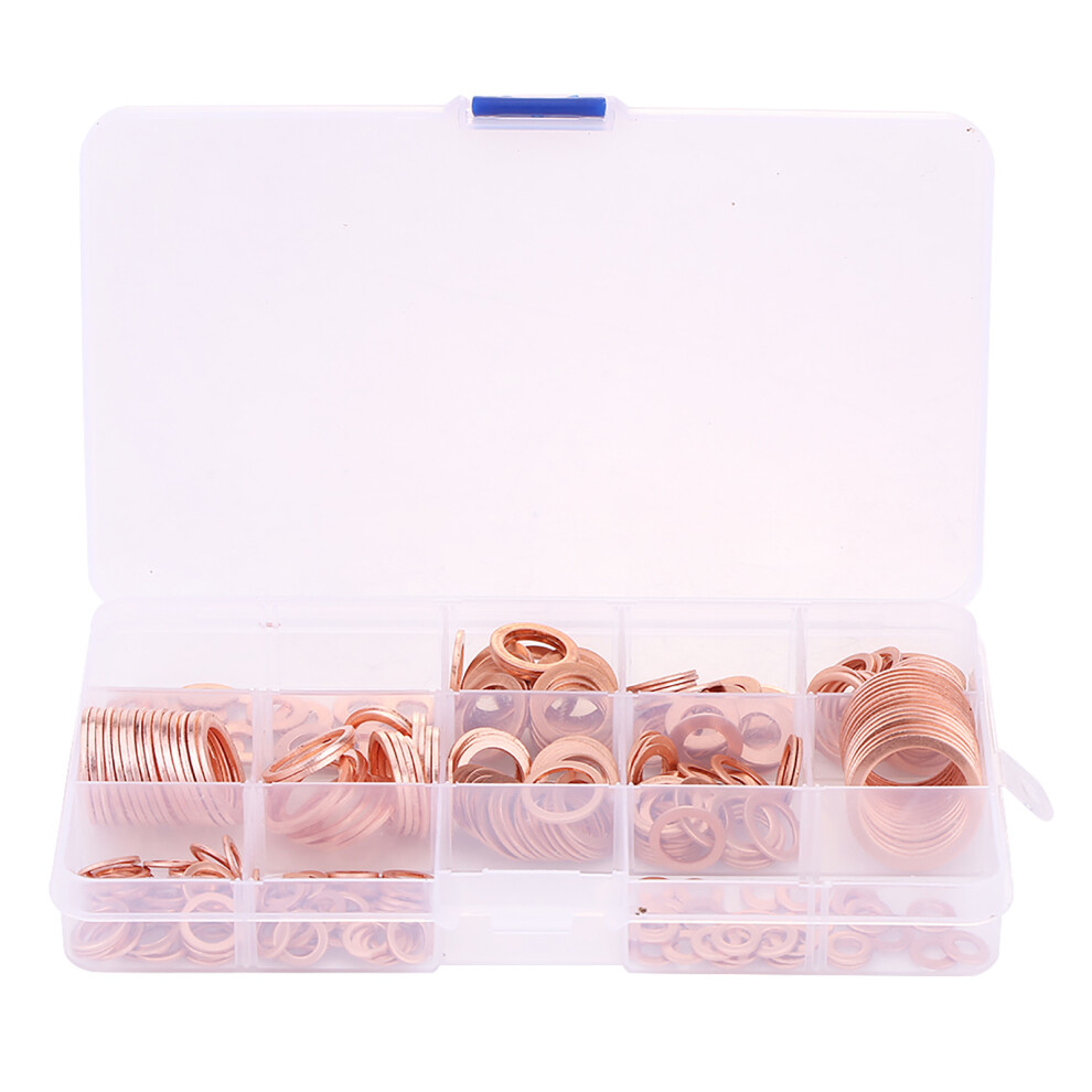 280Pcs Assorted Solid Copper Washers Kit, 12 Sizes, Gold 7901362921060