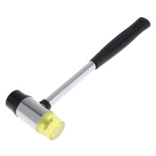 30mm Soft Mallet DoubleFaced Rubber Head Glazing Tool BlackSilver Nylon Handle NonSlip Round Head DIY Hammer