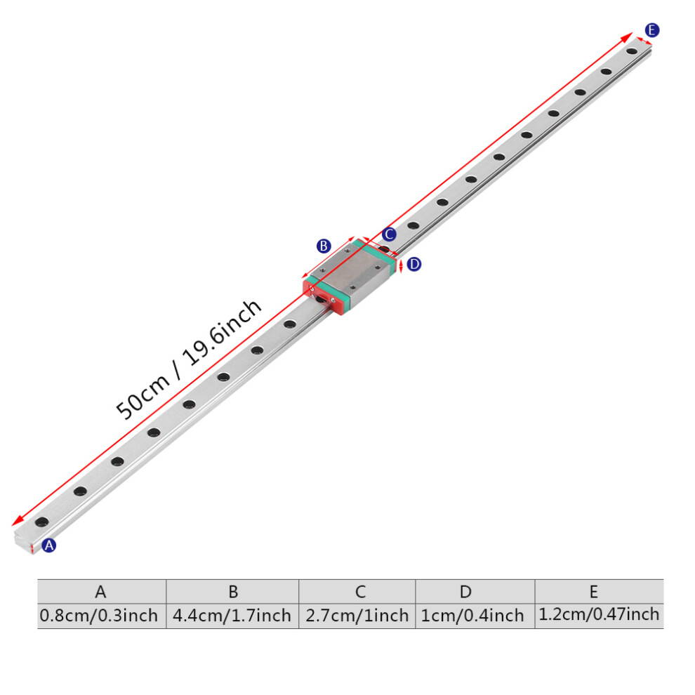 Precision 500Mm Linear Rail Guide Block - Effortless Glide & Compact Size 9421362921634