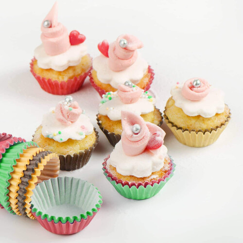 Απόλαυση για επένδυση cupcake: Ανθεκτικά στο λίπος, φωτεινά χρωματιστά ποτήρια 2