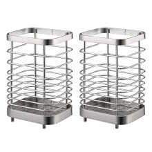 Porte-ustensiles de cuisine moderne, égouttoir à couverts en acier inoxydable antirouille, système de rangement intelligent, grand format rond,