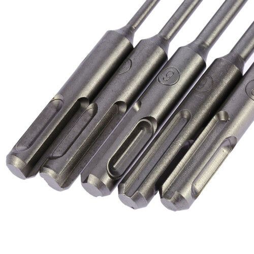 5 Stück/Set, 2 Gruben, 2 Schlitze, SDS-Schaft, 2
