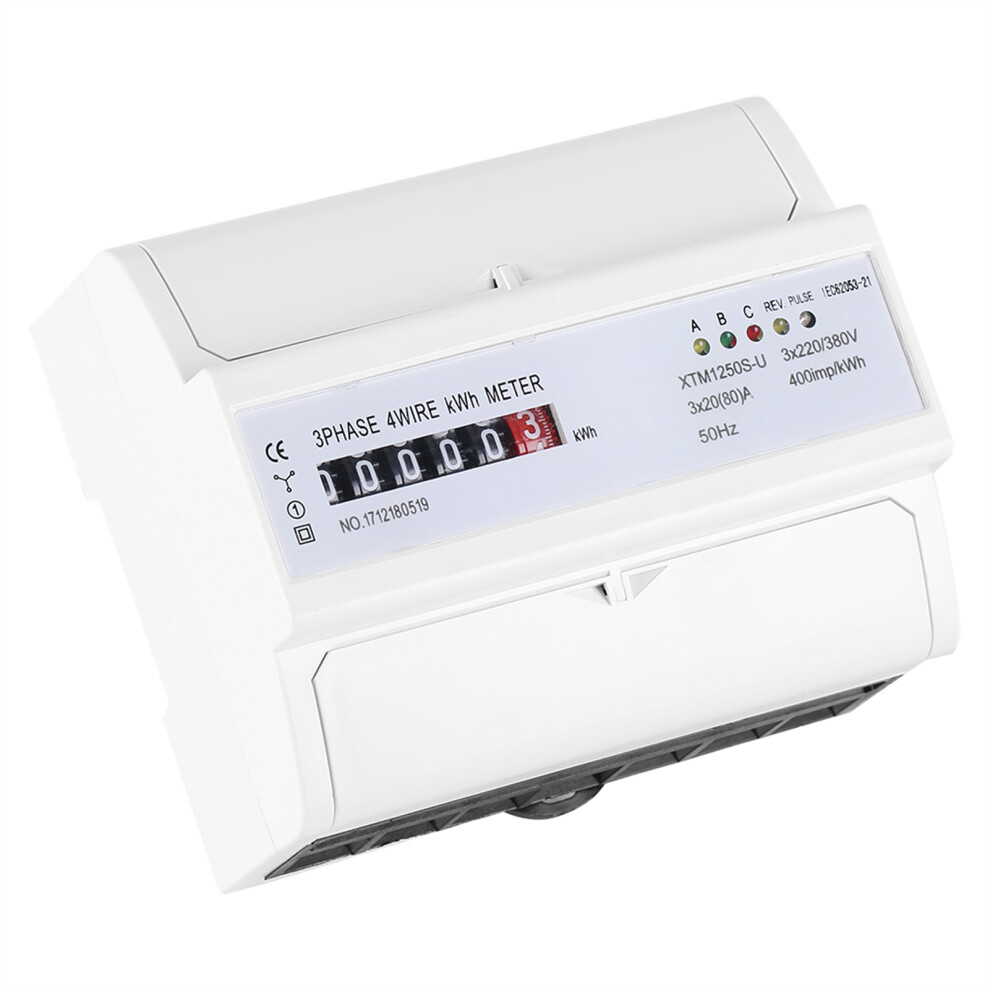 Digital 3Phase 4 Wire Din Rail Electric Meter 20(80)A Kwh Energy Monitor 9461362925362