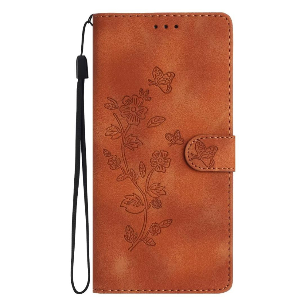Butterflyembossed Flip Wallet Pu Leather Shockproof Magnetic Closure Kickstand Card Slots Case For Samsung Galaxy A20e Brown 9105992227129