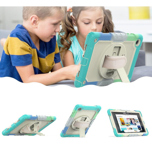 Funda para Samsung Galaxy Tab A 8.0" con correa de hombro verde 2