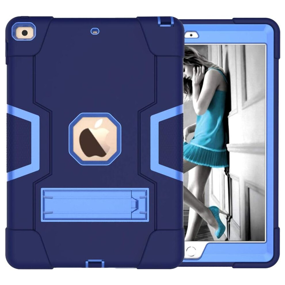 Heavy-Duty Case For Ipad 9.7-Inch - Shockproof Rugged Cover With Built-In Kickstand For Ipad 6Th & 5Th Generation In Blue 5906792656652
