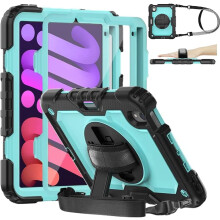 Funda para iPad Mini 6 8,3” con soporte y correa para el hombro menta