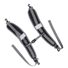 High Capacity Black+Gray Nylon Backpack Straps with Buckles 20kg Load