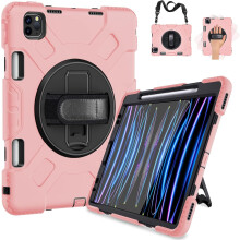 Funda para iPad Pro 3/2/1 11" con soporte y espacio para el lápiz Rosa
