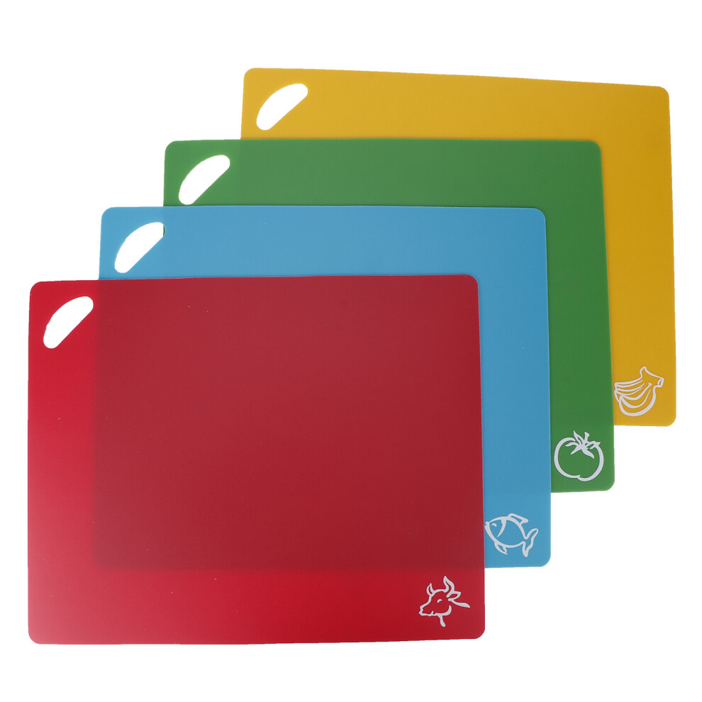 Dishwasher Safe Cutting Board Mats, Flexible Cutting Boards with Small Hole for Storage, Color Coded Non Slip Design with Food Icons, BPA Free Eco Fri-image-OPC-PN5NHTT-NEW