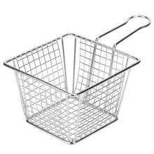 Cesto para batatas fritas com alça resistente ao calor, mini fritadeira própria para lava-louças, com acabamento requintado e aparência delicada,