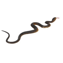 Realistischer schwarzer Gummi-Falschr Snake für Garten & Party – Lustiger Spaß