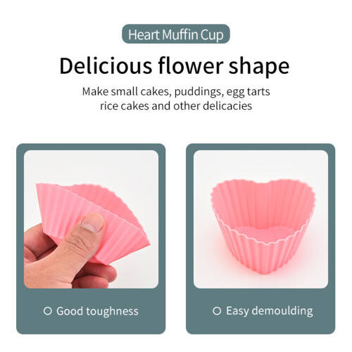 Επαναχρησιμοποιήσιμες θήκες για cupcakes σιλικόνης, εύκολες στο καθάρισμα φόρμες 2