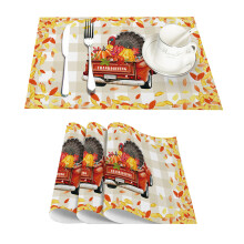 Elegante Tischaccessoires, rutschfeste, hitzebeständige Platzsets für Thanksgiving in rustikalem Gelb – eine vielseitige Ergänzung für Ihr