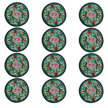 Dekorativer, bestickter Tassenuntersetzer, Möbelschutz, saugfähig, waschbar, wärmeisolierend, Vintage-Blumenmuster, für Küchentischsets,