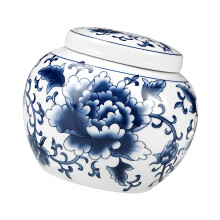 Earthenware Artifact Jar With Traditional Chinese Themes-peony