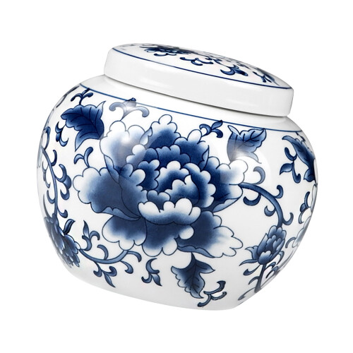 Earthenware Artifact Jar With Traditional Chinese Themes-peony